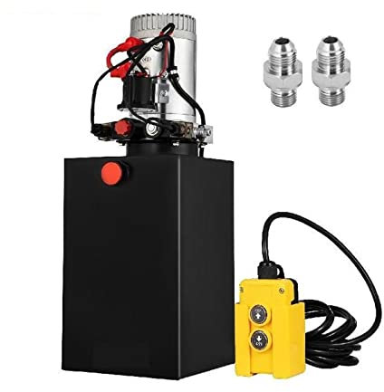 Car Jack Pompa Idraulica 12V DC Unità di Potenza A Doppio Effetto 4-20 Quart Acciaio Serbatoio Olio Discarica Rimorchio Camion Auto Ascensore Motore pompa(4 Quart 2 Acting)