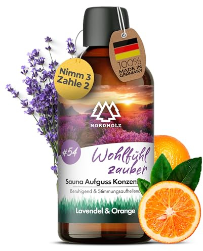 Nordholz Saunaaufguss 100ml, 60 Sorten, Premium Aufgussmittel Konzentrat