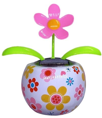 Bexdug Blumen-Wackelköpfe für Auto-Armaturenbrett – Schüttelblume Solar-Ornament – Auto tanzende Ornament Schüttelblume Solar-Ornament für Auto-Enthusiasten