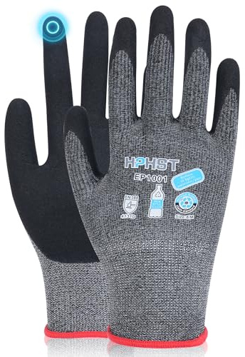 HPHST 3 Paar Latex Beschichtete Frauen Gartenhandschuhe, mit optimaler Griffigkeit & feinem Tastgefühl umweltfreundliche Schutzhandschuhe für Haus- Gartenarbeit Black Grey (S)