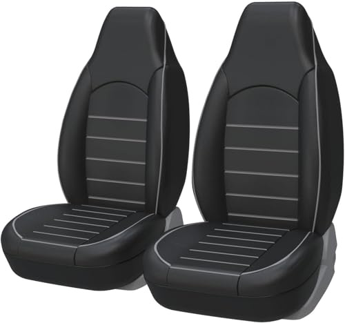 TaoieWkolt für Vw UP, Auto-Sitzbezüge Vordersitze Schwarz Rot | Auto-Schonbezüge Set Vorne für Fahrersitz & Beifahrer | Auto-Sitzbezug Universal,C-Gray line