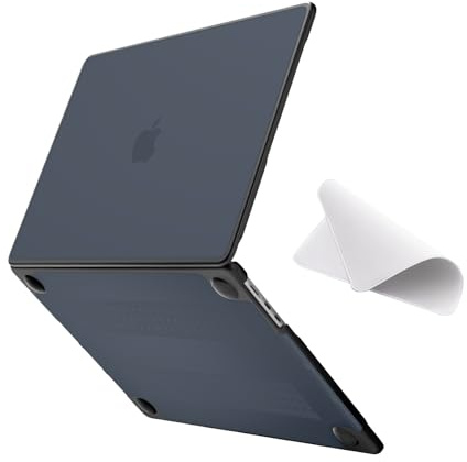 eleger bruchsicher Hülle kompatibel mit M5/M4/M3/M2 MacBook Air 13 Zoll A3449 A3240 A3113 A2681, Ausgabe 2026 2025 2024 2022, schwarzer TPU Stoßstange & Harte PC Case, Matt schwarz