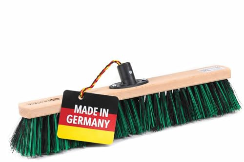 Straßenbesen BawiMix Borsten grün Gartenbesen 40cm Breit ohne Stiel | Kunststoffhalter, Quickhalter, Arenga Mischung, Grün