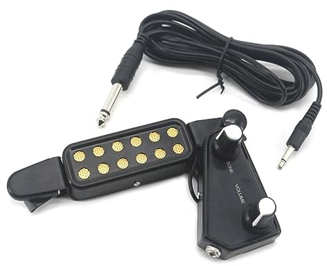 Sctecoau 1 Stück Schallloch-Tonabnehmer für Akustische Akustikgitarre, Folk-Klassikgitarren-Tonabnehmer, Einstellbare Lautstärke, Ohne Löcher zu Öffnen