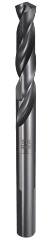 sourcing map 13mm Drill Bit 1/2 Reduced Shank 3-Flat 4341 HSS | 130 Degree Split Point Nitriding Black for Plastic Wood Copper Aluminum Iron Medium Soft Metal