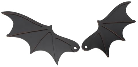 Bonbela 1 par de alas de murciélago de madera con diseño de alas de murciélago para decoración de matrícula de coche