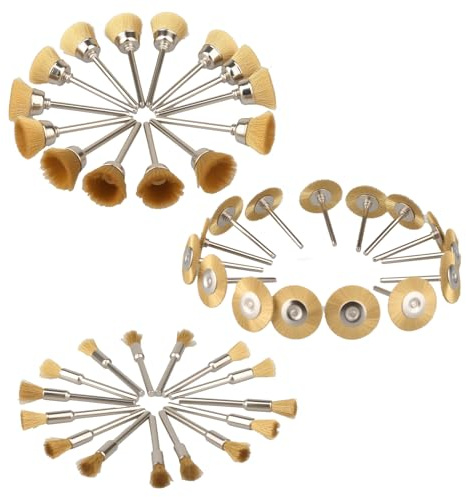 45pcs Brass Coated Drill Wire Brush Set Wire Wheel Attachment Bit for Cleaning Rust Removing Paint Polishing Paint Removal Metal Brick Corrosion Deburring