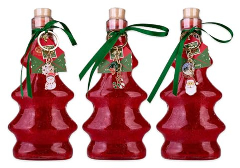 Accentra Dusch- & Badeschaum HELLO WINTER 280 ml in Tannenbaum-Flasche mit Schlüsselanhänger (3 Motive sortiert), cremiger Schaum, Duft Winter Apple, Farbe Rot Diamond