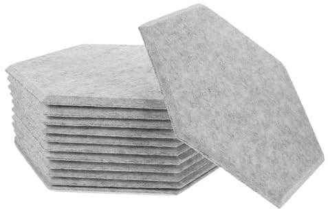 DEARMAMY 12 piezas Paneles Acústicos de Fieltro Gris Plata Material Absorbente de Sonido para Insonorización y Reducción de Ruido Oficinas Estudios y Hogares