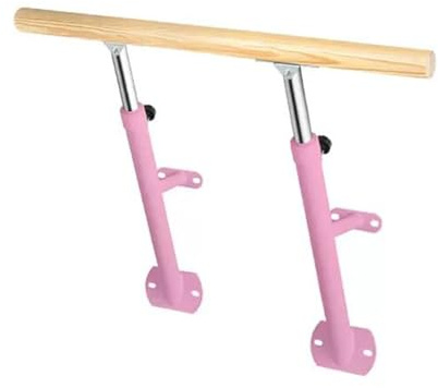 Ballettstange, freistehend, Wandmontage, Ballettstange, Tanzstange für Zuhause, höhenverstellbar von 80–120 cm, Ballettstange, Schule, Studio, Fitnessstudio, Ballettstange, 100 cm, Rosa