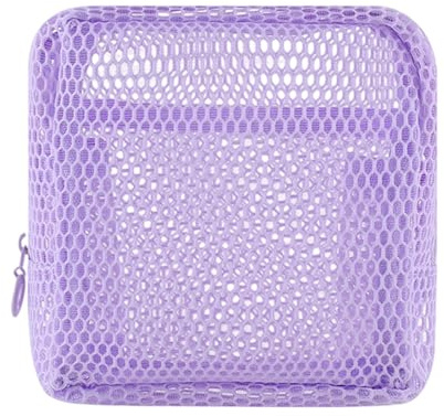 HEEZOU Organizadores de maquillaje de malla colorida, compactos, aptos para viajes, bolsas de almacenamiento higiénicas para artículos de tocador, productos de belleza, mallas de tela, organizadores
