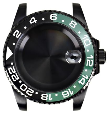 1 st 40 mm for klockfodral delar for Eta2824 PT5000 svart keramisk enkelriktad ram 20ATM(46)