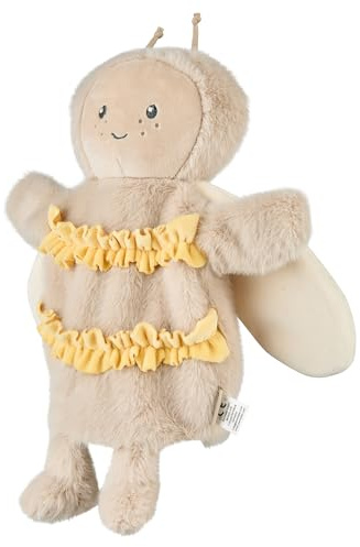 Sterntaler Handpuppe Biene aus weichem Flausch, Kinder- und Babyspielzeug, Kopf wattiert mit Polyesterwatte, 33 × 27 × 6 cm – graubeige