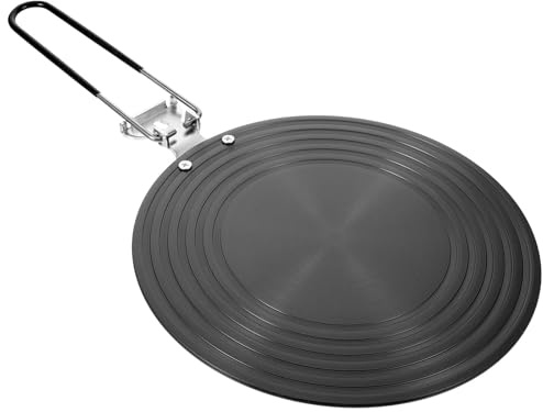 VICASKY Diffuseur de Chaleur à Induction en Aluminium Noir Cuisine, Adaptateur Plaque Induction pour Cuisson Uniforme et Efficacité Améliorée