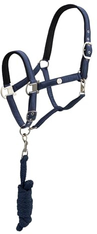 Halfter Satin mit Strick, verstellbares Pferdehalfter mit weicher Polsterung, robustem Polyester und passendem Führstrick