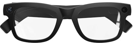 Occhiali con Telecamera HD 8MP, Video, Traduzione in Tempo Reale, Assistente Vocale AI Riconoscimento AI Chiamate e Musica, Occhiali Smart Glasses Lenti Anti Luce Blu, Occhiali da sole Intercambiabili