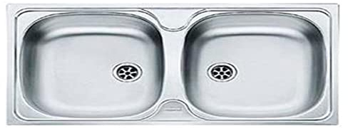 Franke - Fregadero inox 1010155328, COLIBRI CIX-620, 80cm, 2senos, orificio griferia