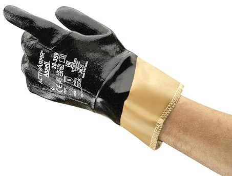 Ansell NitraSafe 28-359 Guantes de Trabajo de Kevlar, Magnífica Protección Mecánica contra Cortes y la Abrasión, Excelente Amortiguación, Manipulación Segura, Talla XL (12 Pares)