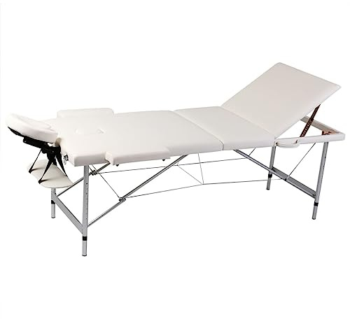 vidaXL Mobile Alu Massagetisch Massagebank Liege 3 Zonen Kosmetik Therapieliege