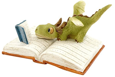 Top Collection Figurine Miniature de Jardin féérique et Terrarium en Forme de Dragon, Vert et Blanc