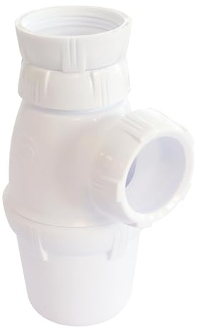 SOMATHERM FOR YOU, Siphon de lavabo réglable en plastique blanc, hauteur ajustable de 132 à 188 mm, arrivée et sortie 33/42, compatible avec tube de 32, joint américain inclus