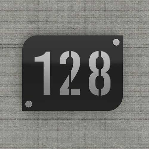 DECOHO - Plaque numéro de rue personnalisable PMMA - Plaque maison design vert pomme effet givré - 20x15 cm épaisseur 3 mm avec entretois - Argent brillant
