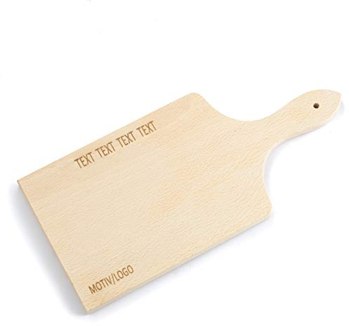 Tuuli Kitchen Schneidebrett aus Holz mit Individueller Gravur Personalisiert Holzbrett Brettchen 30x14 cm