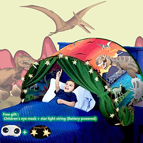 Bed Tents For Girls Boys,Pop Up Tents For Kids With Light,Kids Dream Bed Tent,Sleep Tent,Children's Playrooms,Christmas Birthday Gifts (Dinosaur)