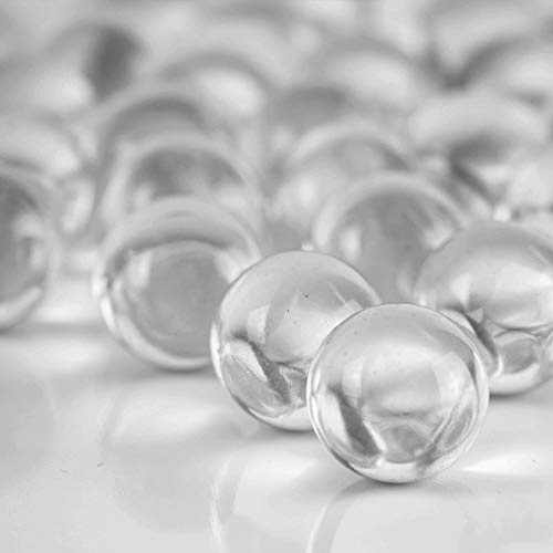 CYS EXCEL X-Large 1 Clear Glass Marble Gemstone Vase Fillers (1 LB) | Multiple Color Choices Glass Marble Beads | Decorative Mosaic Gem Pebbles | Aquarium Rocks Floral Supplies (Approx. 18-25 PCS)