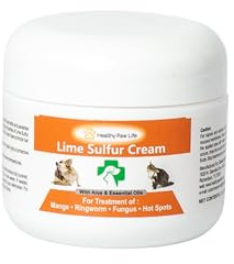 Lime Schwefel Haustier-Hautcreme (2 oz) – Haustierpflege und tierärztliche Verwendung für juckende und trockene Haut – für Hunde, Katzen, Welpen, Kätzchen, Pferde
