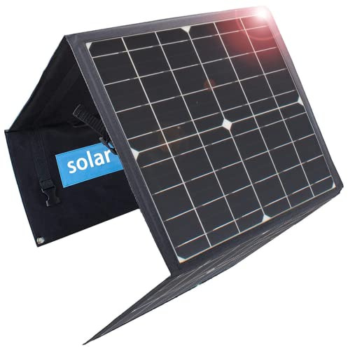 Tragbares Solar Ladegerät 60W faltbares Solarpanel Set mit 2 USB 18V DC Ausgang QC3.0 monokristallines wasserdichtes Solar Ladegerät für Handy/Camping /12V Autobatterie