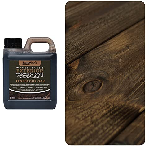 Littlefair's Holzlasur Außen 2.5ltr - Holzlasur Für Natürliche Holzmaserung - Wasserbasierte Holz Lasur - Schnell Trocknend, Schützt Und Umweltfreundlich - Farbe:Dunkle Eiche)