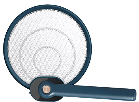 Fly Killer Moustique Tapette Raquette Bug Zapper Électrique Bug Moustique Tapette 3000V Rechargeable Pliable Bug Zapper Piège à Insectes avec 3 Couches de Maille de Sécurité et lumière UV