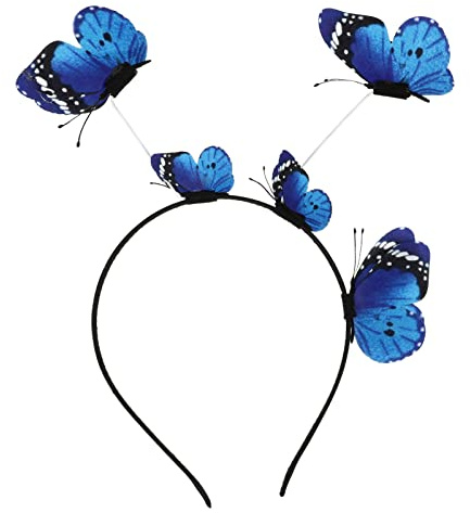 Uonlytech Shake Haarreif Stirnband Party Haarreif Kopfschmuck Haarschmuck Haarspange Haarband Krone Tiara Haarreif Cosplay Party Favors Blau Schmetterlinge