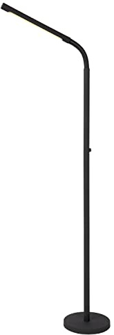 LUCIDE GILLY - wiederaufladbare Stehlampe Mit Leselampe - Akku/Batterie - LED Dim. - 1x6W 2700K - Schwarz