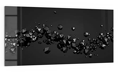 DEQORI Glas-Magnettafel | 100x50 cm groß | Motiv Geometrische Kometen | Memo-Board aus Glas | Magnetboard inkl. Magnete, Stift & Tuch für Küche & Büro | Tafel magnetisch & beschreibbar