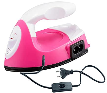 Baoblaze Mini-Bügeleisen, elektrisches Bügeleisen, Handwerkszubehör, Mehrzweck-Mini-Heißpressmaschine, kleines Handwerkseisen zum Malen von Schuhen, Rot