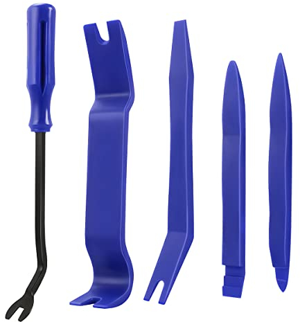 CGEAMDY Kit de Herramientas Desmontaje Coche, 5 Piezas Herramienta de Extracción del Panel de Audio del AutomóVil, Desmontar de plástico de Molduras Vehículo, Juego de Eliminación de Tablero Radio
