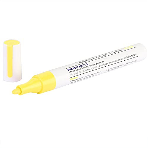 Reifenlackstift, 1 Stück, Wasserdicht, Professioneller Auto-Bleistift, Reifenlackstift, Markierungsstifte, Reifenpflege, Reifenmarker (Gelb)