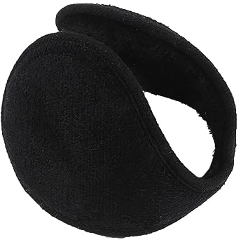 DUHGBNE Unisex-Ohrenwärmer, verstellbar hinter dem, ultraweiches Ohr Ohrenwärmer Damen (Black, One Size)