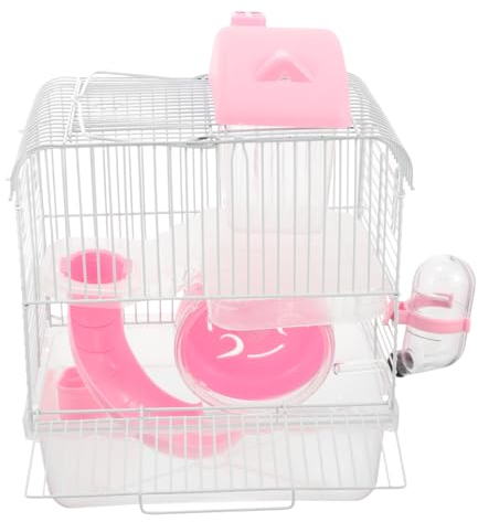 FRCOLOR Doppelstöckiger Hamsterkäfig Mit Abnehmbarer Kunststoffwanne Großer Haustiervilla Für Zwerghamster Mäuse Und Rennmäuse Zum Spielen Und Schlafen