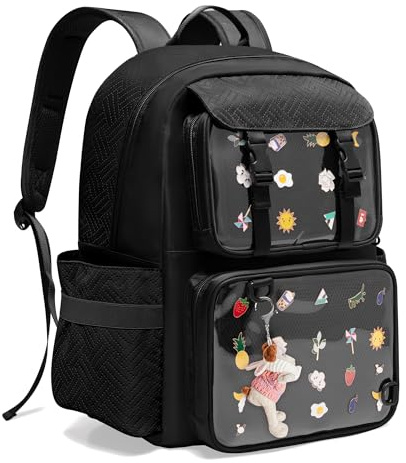 Prokva Sac à dos Ita Bag pour Présentoir à Pins avec Inserts, Noir | 2 inserts amovibles, pour ordinateur portable 15,6”, pour collectionneurs de pins, Comic-Con, sac vide uniquement