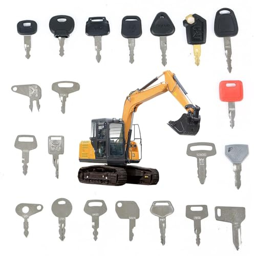 HSJKWPT 21 Stück zündschlüssel baumaschinen set, Baumaschinen Schlüssel Set, zündschlüssel set für baumaschinen, Ersatz Zündschlüssel für Landwirtschaft, Bau, Maschinen, Pflanzen, Kipper, Bagger