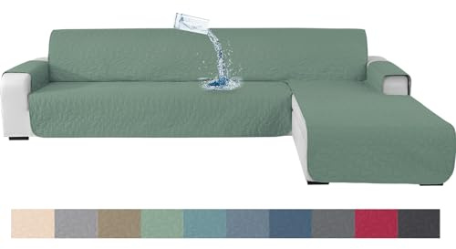 Ystyle Sofabezug L Form 2 Sitzer, Sofabezug Ecksofa L Form Wasserdicht, Sofa Überzug L Form rutschfest, Sofa Cover L Shape, Couch Überzug L Form, Sofaüberwurf L Form (210cm, Hellgrün)