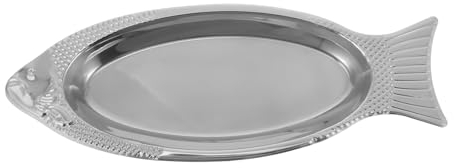 Garneck Fischförmige Platte Aus Edelstahl Für Gedämpfte Fischgerichte Servierplatte Mit Ergonomischem Design Geeignet Für Familienfeiern Und Restaurants