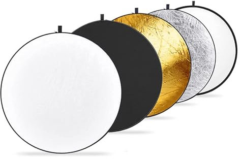 NEEWER 51 Inch/130 Centimeter Light Reflector Diffuser 5 in 1 Collapsible Multi Disc with Bag - Translucent, Silver, Gold, White, and Black for Studio Photography Lighting and Outdoor Lighting