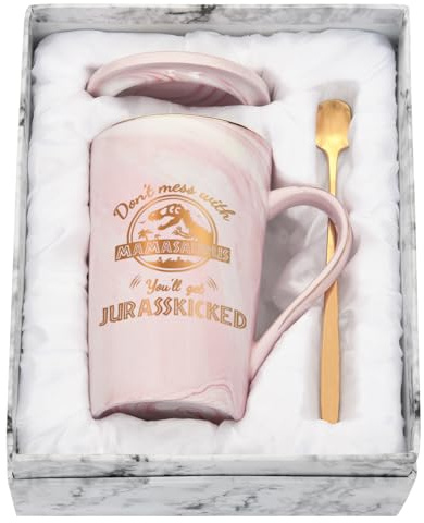 Joymaking Mamasaurus White Coffee Mug from Daughter Son Kids - Mum Gift for Birthday, Christmas, Mother's Day - 14Oz