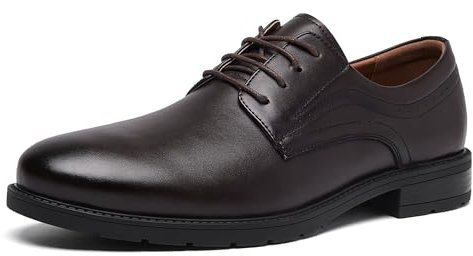 SHULOOK Scarpe Uomo Eleganti Classiche Stringate Scarpe Oxford Business Cerimonia Matrimonio Marrone Scuro 41