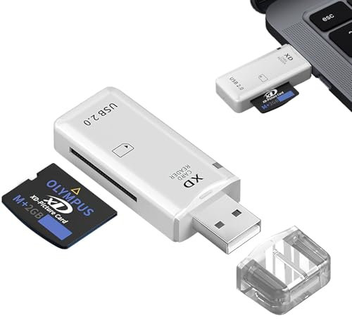Ninnyi Usb 2.0 Xd Portable Flash Card Reader, Xd Picture Camera Card Reader for Windows Mac Os Linux Card Reader
