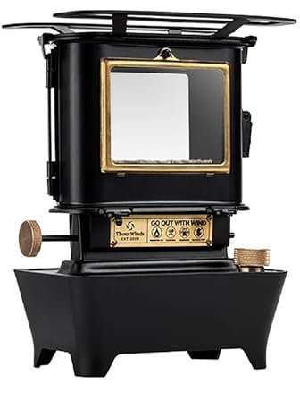 ZAFDZSW Petroleumheizung, Edelstahlofen, Tragbar, Wärmende Außenbeleuchtung, Schwarz, Geeignet für Camping, Angeln und Andere Aktivitäten